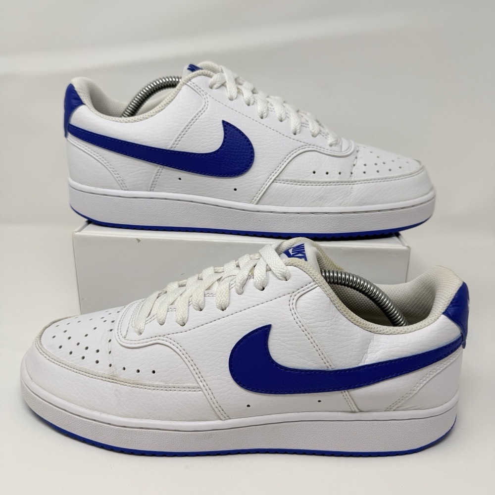 Nike Court‎ Vision Sneakers Men 9.5 Low White Game Royal Blue FZ0624-100
